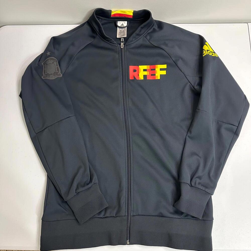 Spain Jacket Mens Large Black Adidas National Team Warm Up Soccer Football 2014